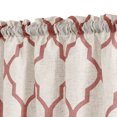 thumbnail image 7 of Curtainking Kitchen Valance Curtain Farmhouse Moroccan Tile Print Flax Linen Blend Small Window Curtains 16 inch 1 Panel Rod Pocket Terra Red on Beige, 7 of 7