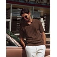 thumbnail image 3 of Polo PJ PAUL JONES, manga corta, cuello en V, punto café para hombre, 3 of 6