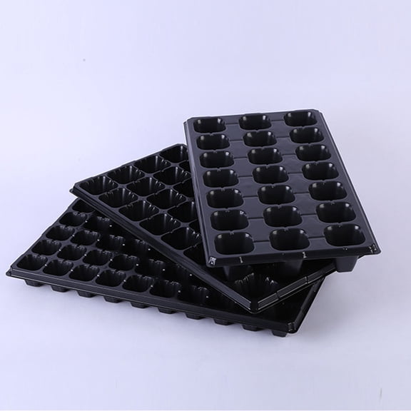 LOLIPPYY 10pcs Germination Starting Trays Plastic Black Water-saving for Storage Holder