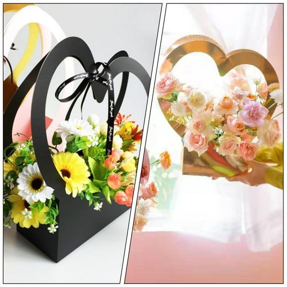 TOYMYTOY Handheld Floral Box Assorted Colors Cardstock Romantic Wedding Storage
