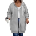 thumbnail image 2 of yillto Plus Size Womens Sweatshirt Jacket Zip up Hoodie Lightweight Long Sleeve Fall Fashion Hooded Sweatshirts, 2 of 7