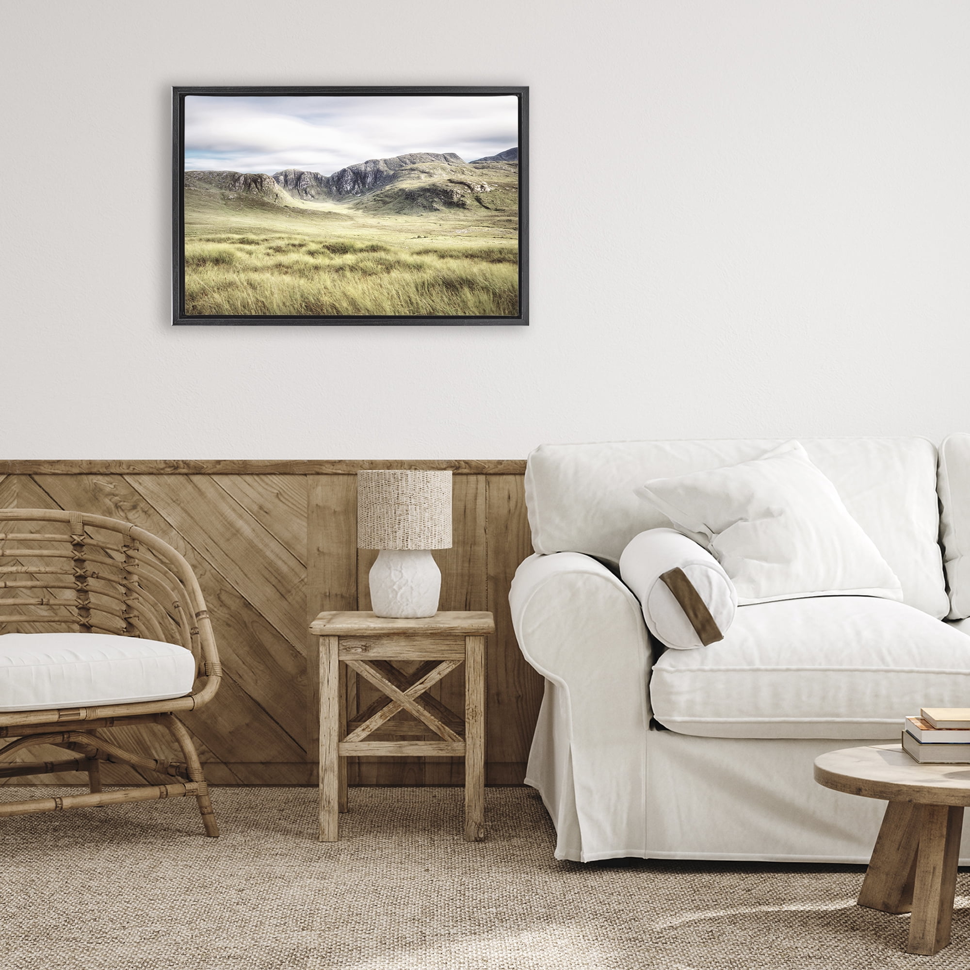 Stupell Industries Irish Countryside Hills Black Framed Floater Canvas Wall Art, design by Andy Amos