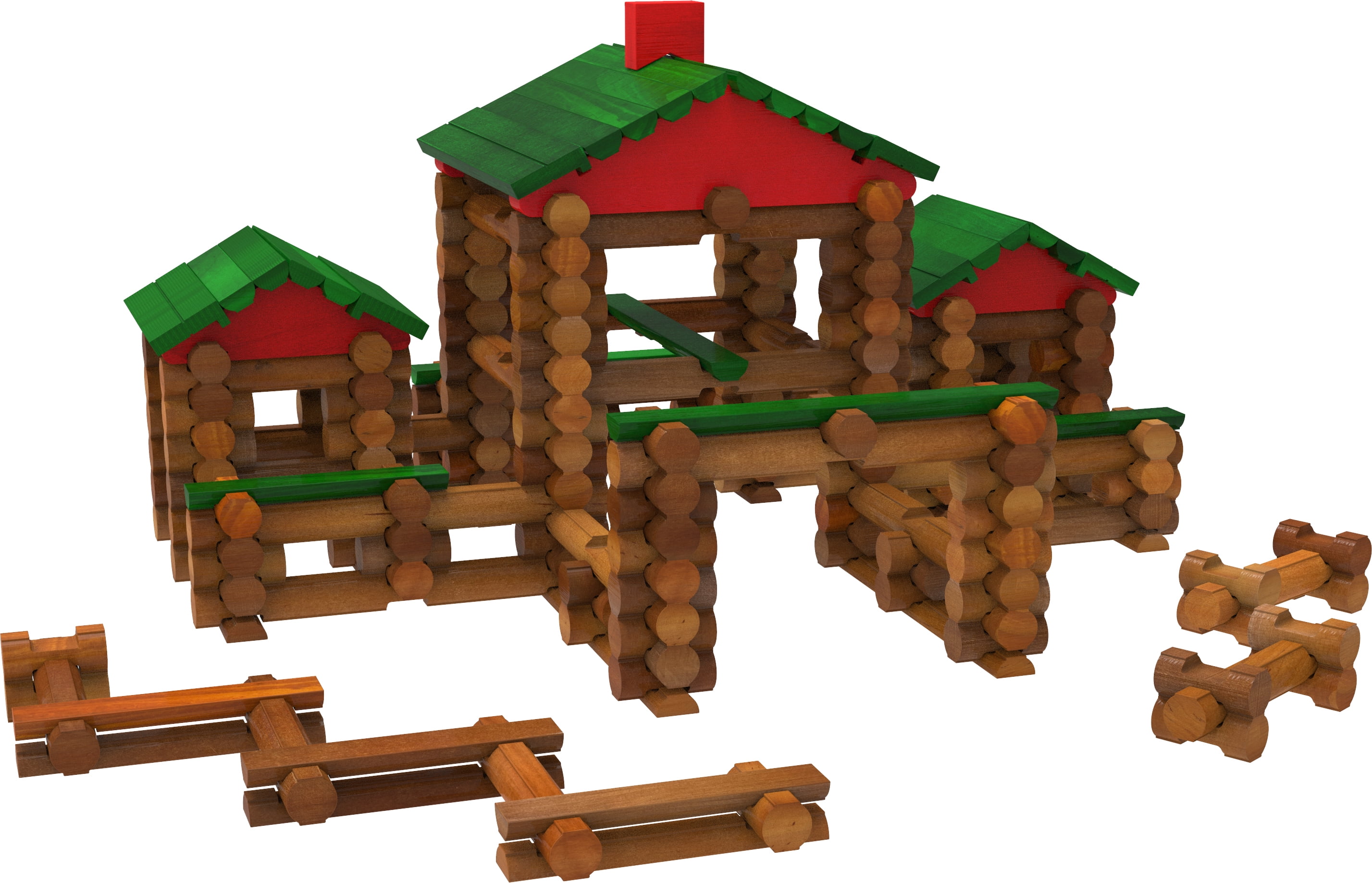 LINCOLN LOGS Classic Farmhouse - 268 All Wood Parts - Ages 3 and up