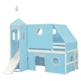 thumbnail image 5 of LOOM Twin Size Loft Bed with Slide Blue Tent and Tower-Blue, 5 of 9