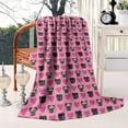 thumbnail image 2 of Pink Pug Puppies Blanket,Comfortable Soft Flannel Throw Blanket,All Season,Warm Lightweight Blankets for Sofa Bed Couch Living Room Chair,60"x80"(150x200cm), 2 of 4