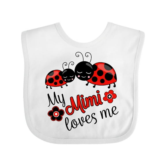 Inktastic My Mimi Loves Me with Cute Ladybugs Boys or Girls Baby Bib