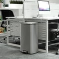 thumbnail image 2 of Innovaze 8 Gallon/30 Liter Rectangular Stainless Steel Step-on Trash Can for Kitchen office, Silver, 2 of 8