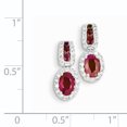thumbnail image 2 of 14k White Gold AA Diamond & Ruby Earrings XE2440R/AA, 2 of 2