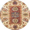 thumbnail image 1 of Ahgly Company Tapis Rond Abstrait Rouge Châtaigne pour Intérieur, 3 Pieds Rond, 1 of 6