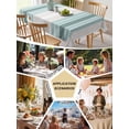 thumbnail image 5 of Teal Aqua Stripes Table Cloth, Minimalist Abstract Vertical Lines Waterproof Tablecloth for Rectangle Tables, Reusable Washable Fabric Table Cover for Restaurant Kitchen Dining Tables 60"x120", 5 of 6