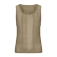 thumbnail image 3 of Besolor Mens Knitted Tank Tops Casual Sleeveless Hollow out Crochet T-Shirts Summer Beach Muscle Shirts, 3 of 5
