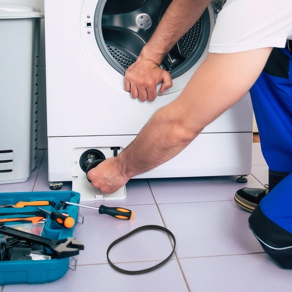 HEANUJJ Black Rubber Washer Drive Belt with Multirib Design for Efficient Washing Machine Use