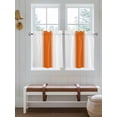 thumbnail image 7 of Half Window Curtain 36 Inches Long, Orange Solid Color Texture Window Treatment Curtain Drapes, Simple Orange Stripes Small Tier Curtains for Bathroom Over Sink, 27.5"x36", 2 Panels, 7 of 7