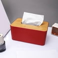 thumbnail image 5 of Cozival Tissue Holder, Tissue Box Cover - Design for Bathroom, Bedroom & Dining Table, Fits Standard Tissue Boxes, Bathroom Counter Organizer, Red, 5 of 6