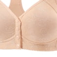 thumbnail image 4 of Bras for Women Front Closure Full Coverage Snap Closing Bra Push Up No Underwire Bras With Support Khaki 42, 4 of 4