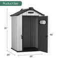 thumbnail image 4 of BaPiPro 4' x 4' Resin Outdoor small Storage Shed, Plastic Storage Shed with Lockable Door for Backyard, Black & Grey, 4 of 10