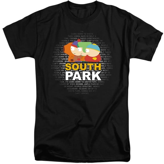 South Park Lyrics Unisex Adult Tall T Shirt,Lyrics, 3X-Large
