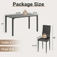 thumbnail image 6 of Dining Table Set for 4, LEGAHOME 5 Piece Kitchen Table and Chairs Set, Rectangle Wood Tabletop Table and 4 PU Leather Upholstered Chairs, Space Saving Dining Room Set for Apartment, Gray, 6 of 8