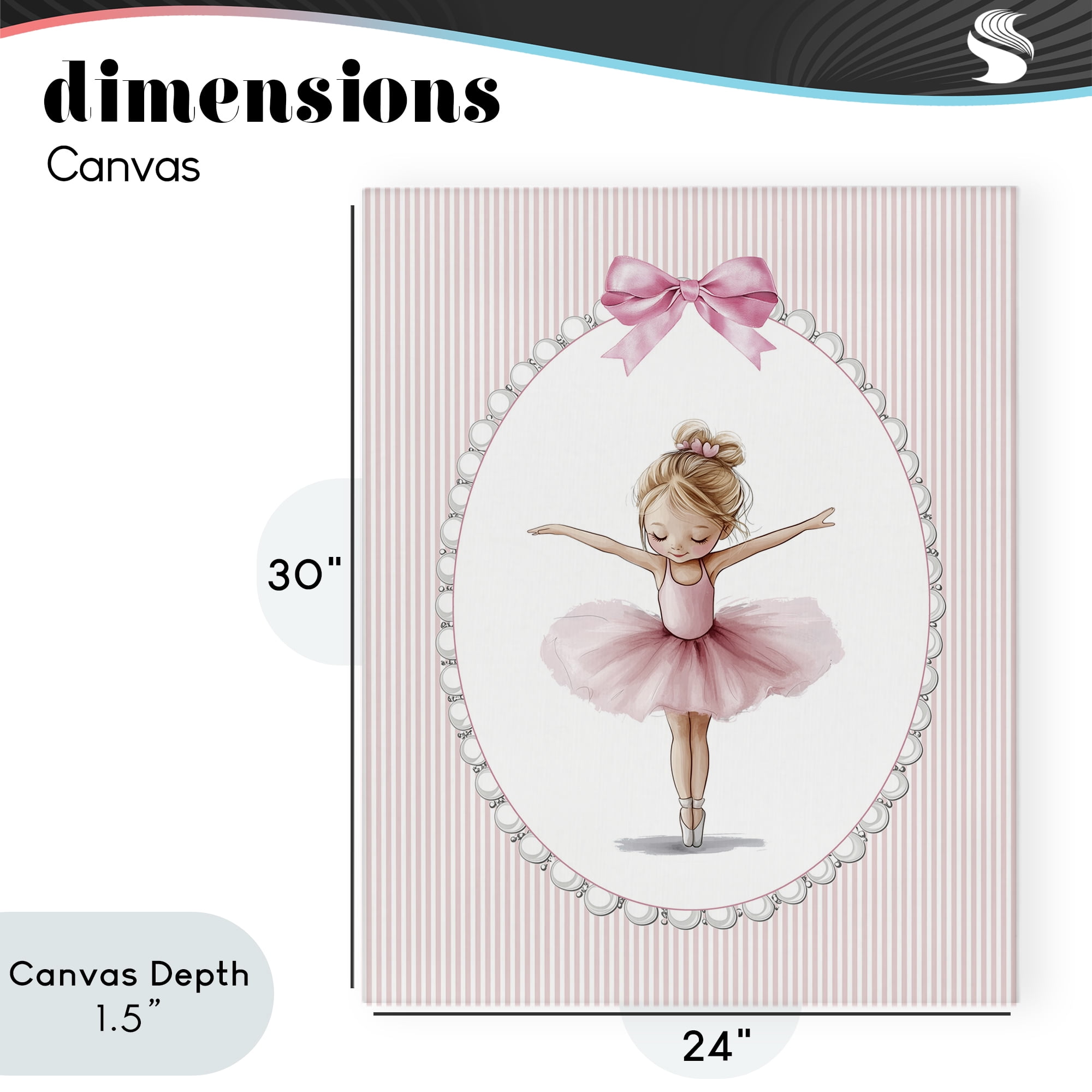 Stupell Industries Dancing Pink Ballerina Canvas Wall Art, design by Christine Simpson Art