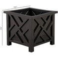 thumbnail image 5 of ZOPan Set of 2 Chippendale Planter Boxes, Black, Outdoor Décor – Plant Holder for Garden, Patio and Lawn, Weather-Resistant Polypropylene – 14 ¾” sq. x 13 ¼ H Overall, 5 of 6