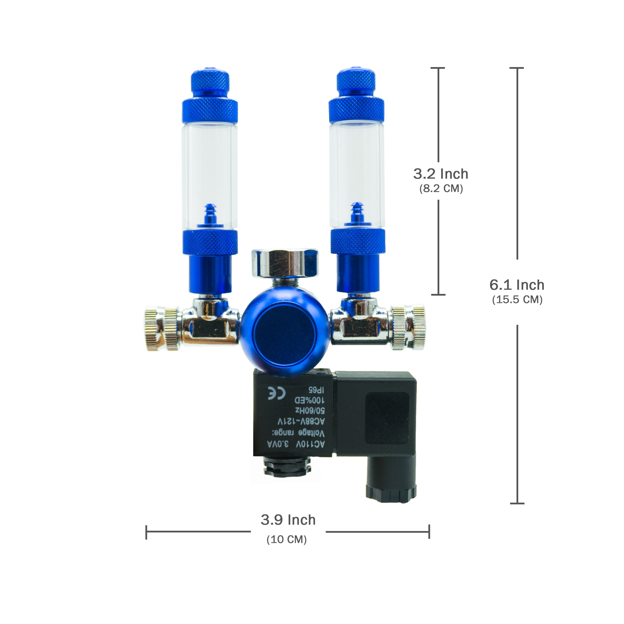 VENO CO2 Elite Aquarium CO2 Regulator Duo Stage w/One Gauge, Two Bubble Counters, w/Solenoid