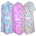 thumbnail image 3 of JEFFRICO 3 Pack House Dresses for Women with Pockets - Lightweight Breathable Short Sleeve Muumuu & Nightgowns - Snap Front Housecoat and Dusters for Women, 3 of 4