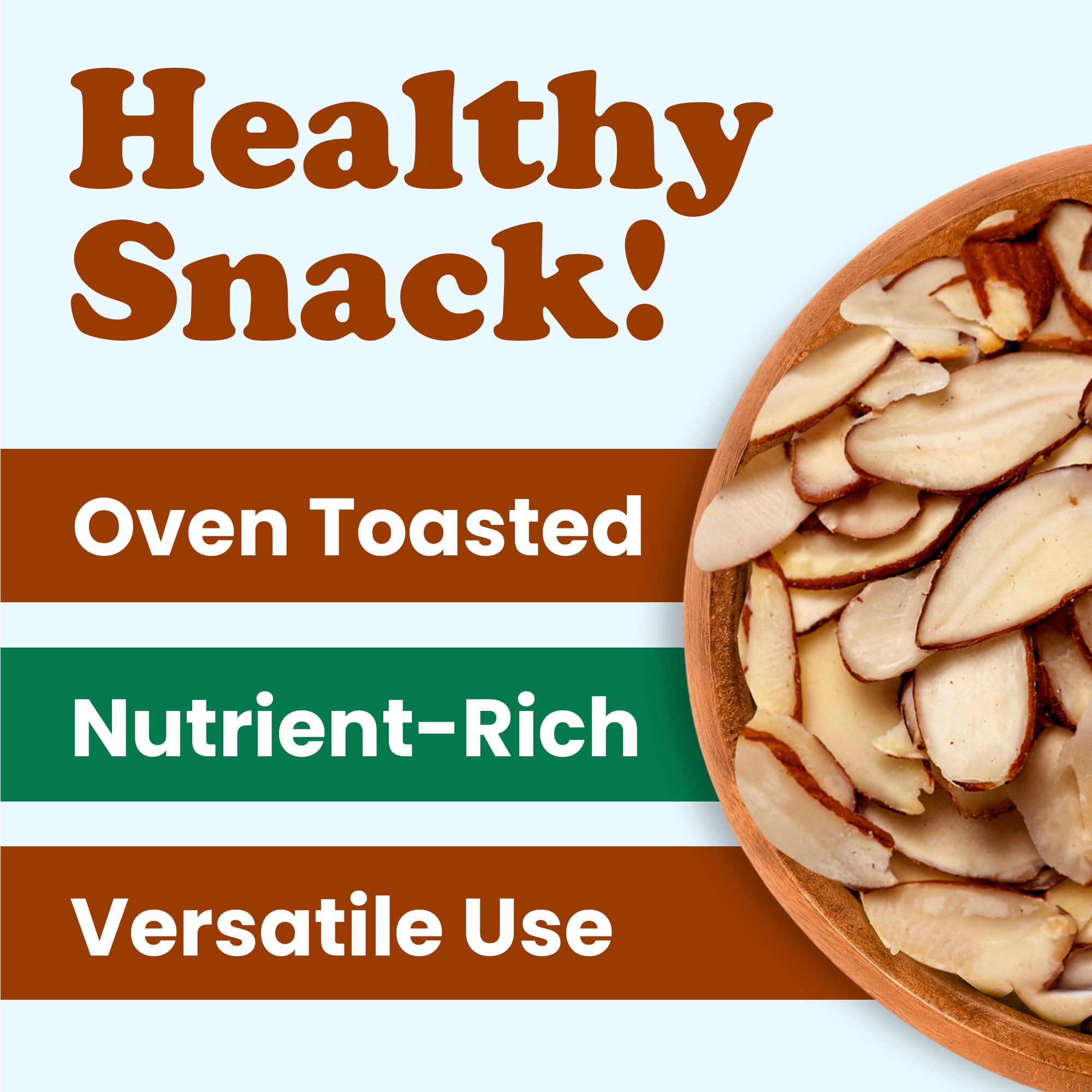 Dry Roasted Natural Sliced Almonds, 1.5 Pounds – Unblanched Nuts, Oven Toasted, Unsalted, No Oil Added, Perfect for Cooking, Baking and Snacking, Vegan, Kosher, Bulk – by Food to Live