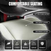 Bigzzia Gaming Chair with Adjustable Headrest & Lumbar Support, Height Adjustable, Red
