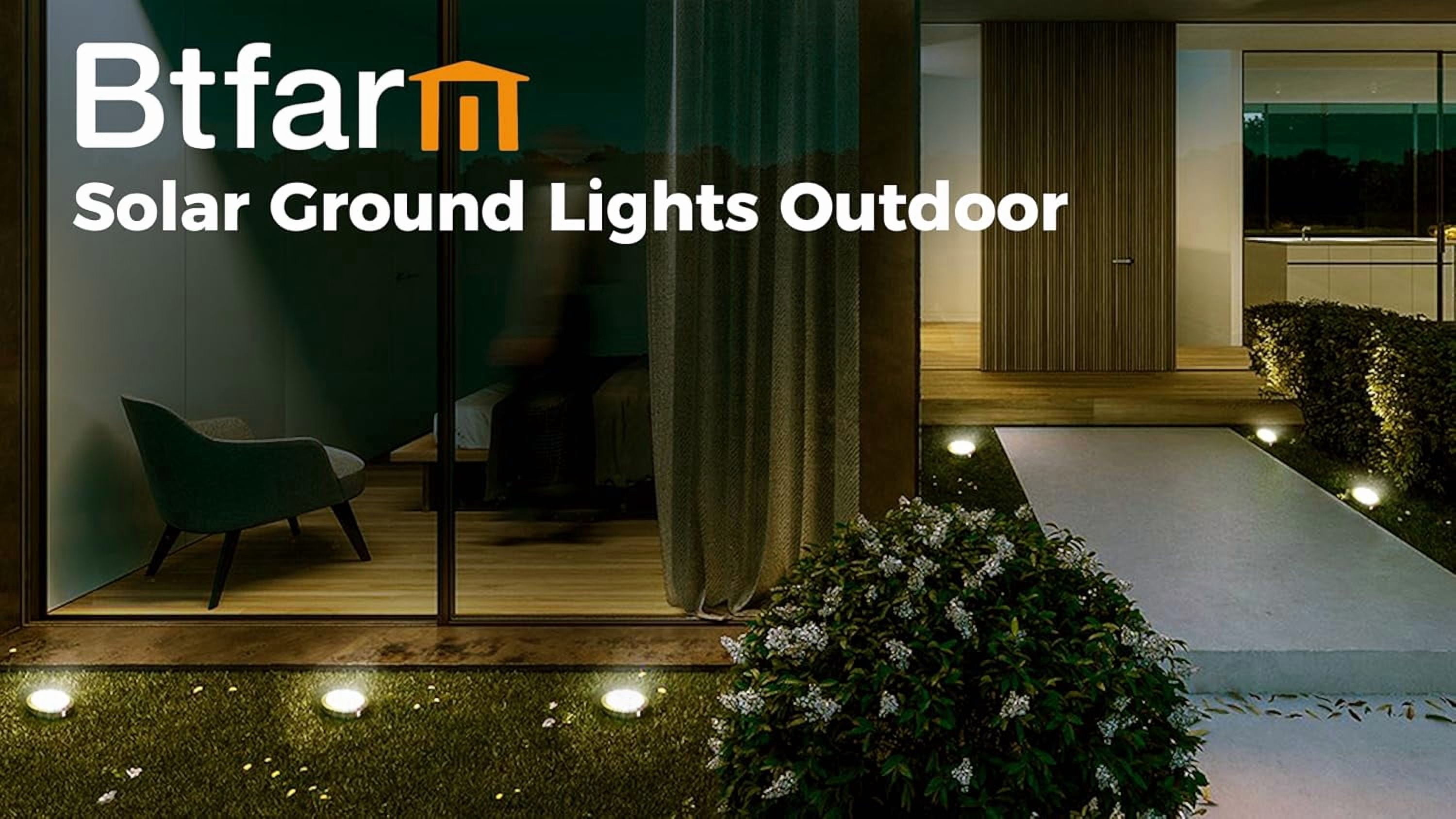 Btfarm 12 Pack Solar Lights Outdoor, 8 Led (Warm White), Solar Lights Outdoor Waterproof, Landscape Lighting