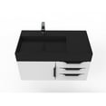 thumbnail image 5 of Castello USA Amazon 36" White Wood Floating Vanity with Black Top and Black Trim, 5 of 9