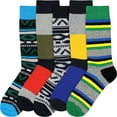 thumbnail image 2 of BambooMN Men's Colorful Cotton Design Novelty Dress Socks - Assortment 5A - 5 Pairs, 2 of 8