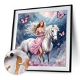 thumbnail image 4 of Kit Pintura Por Números Sobre Lienzo Arte Al Óleo Artesanal Pared para Niña A Caballo 40x40cm, 4 of 8