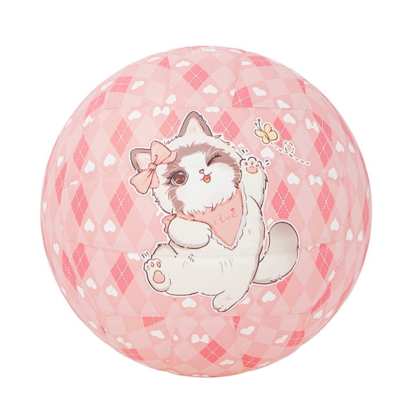 Kuangmi Size 5 Volleyball (27.5") - Cute Pink Cat Graphic PU Ball, Fun Beach & Indoor Sports for Young Adults