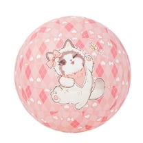 Kuangmi Size 5 Volleyball (27.5") - Cute Pink Cat Graphic PU Ball, Fun Beach & Indoor Sports for Young Adults