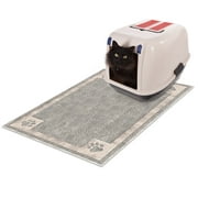Angle View: Non Slip Litter and Food Mat for Cats and Dogs- Floor Protecting Pad for Food Bowls and Kitty Litter- BPA and Phthalate Free By PETMAKER