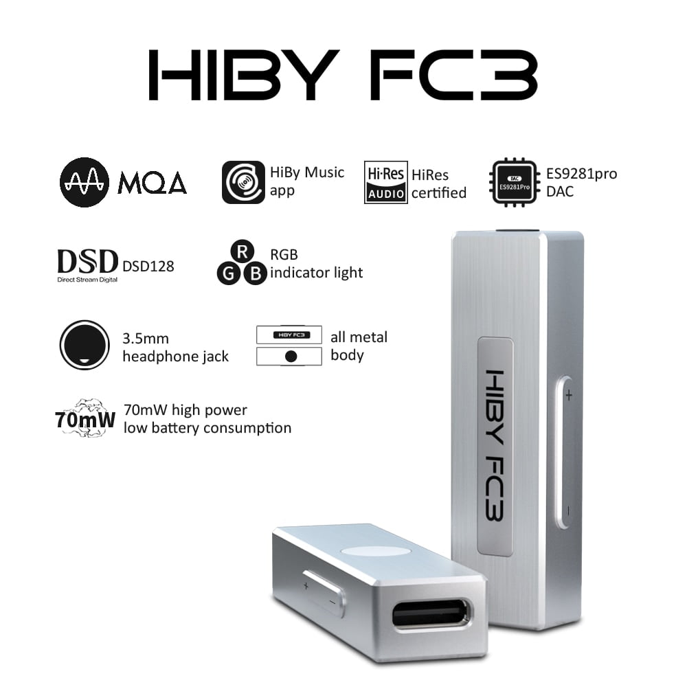 HiBy FC3 MQA authenticated dongle USB Audio Amplifier DSD128 Output for Android iOS Mac Windows10 - Walmart.com