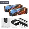 thumbnail image 4 of Cauagu Tropical Beach Candlelight Print Leather Pencil Pen Case - Stationery Bag Portable Stationery Bag Big Capacity Pencil Pouch Cosmetic Organizer Bag for Men & Women, 4 of 7