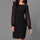 thumbnail image 2 of Minivestido de malla brillante para mujer: manga larga, cuello en V, corte ajustado, poliéster ajustado para todas las ocasiones, tallas US/UK/EU S-XXL., 2 of 7