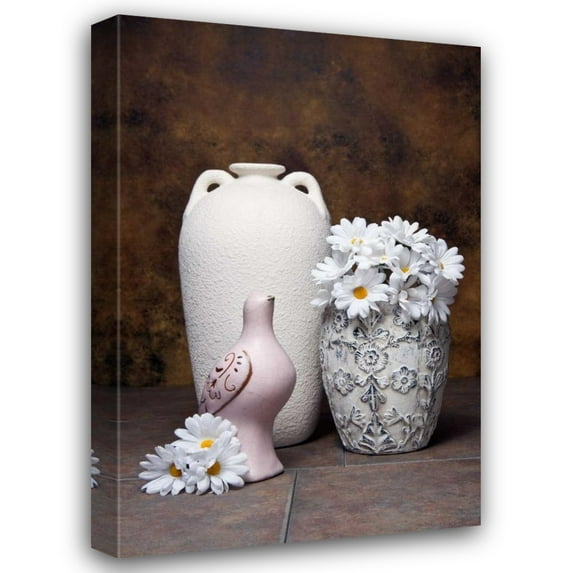 C. Thomas McNemar 13x18 Gallery Wrapped Canvas Wall Art Titled - Vases with Daisies II