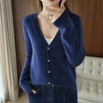 thumbnail image 2 of Lightweight Knit Cardigan Short Open Front Sweater Outerwear Casual Loose Fit Thin Fall Versatile Top, 2 of 7