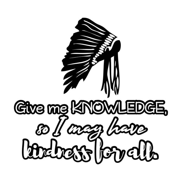Give me Knowledge Kindness Inspiring Quote Tribe Silhouette Decal Wall Art Sticker Designs Vinyl Stickers For Home House Walls Rooms Windows Bedroom Decoration Size (28x28 inch)