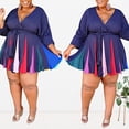 thumbnail image 3 of Fridja Womens Print V-neck Woven Banquet Dress With Belt Plus Size, 3 of 5