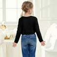 thumbnail image 5 of ATOGUTA Girls Cardigan Size 5T-14 Kids Open Front Casual Jackets Long Sleeve Fashion Top Black, 5 of 6
