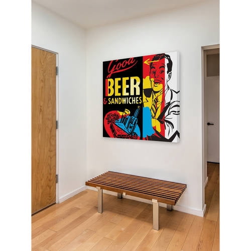 Marmont Hill "Beer & Sandwiches" by Josh Ruggs Painting Print on Wrapped Canvas