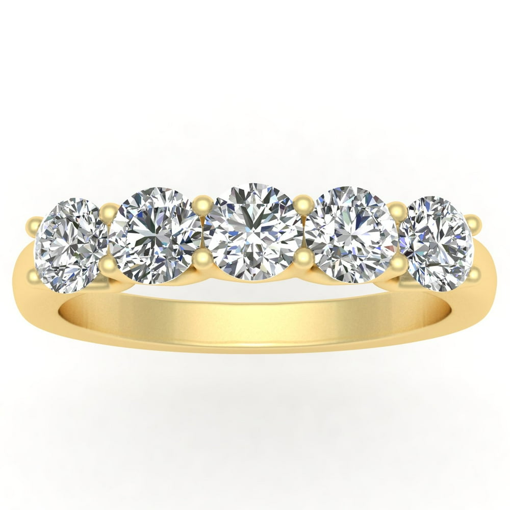 Sk Jewel 1/2 Carat TW Diamond Five Stone Anniversary Band in 10k
