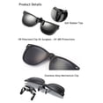 thumbnail image 3 of Gafas de Sol Polarizadas Clip-On Unisex Anti-Deslumbramiento Negras OopsMi, 3 of 7