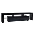 thumbnail image 6 of Ktaxon Modern LED TV Stand for 55/60/65/70" TVs, Black Entertainment Center with 2 Drawwers & RGB Lighting, Gaming Media Console for Living Room, 70.8" x 13.7" x 17.7", 6 of 6