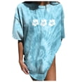 thumbnail image 4 of Busydd Womens Summer Tops Floral Gradient Short Sleeve Crewneck Tie-dye T-shirts Soft Comfy Fashion Flowy Blouses Basic Casual Loose Fit Tees Dressy Tops for Women, 4 of 9