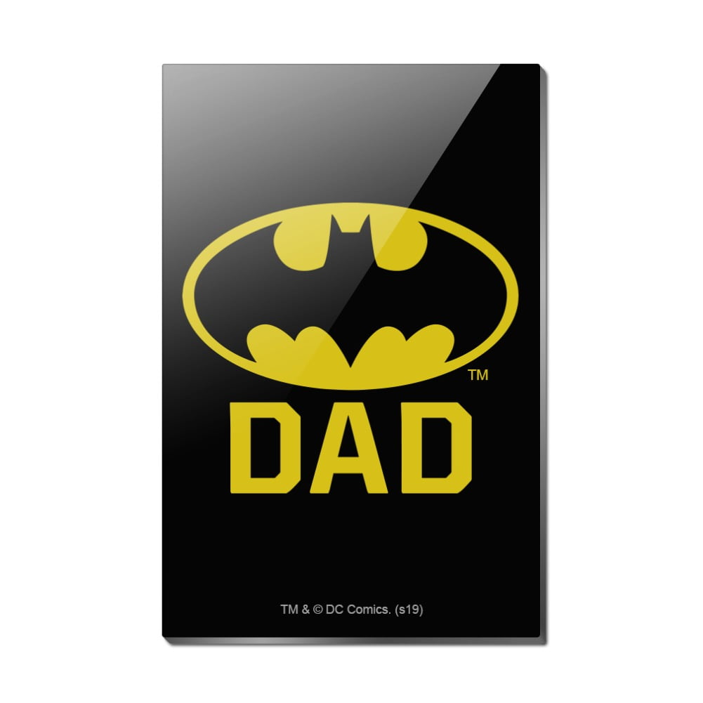 Batman Bat Dad Shield Logo Rectangle Acrylic Fridge Refrigerator Magnet ...