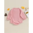 thumbnail image 4 of Bagilaanoe Newborn Baby Girl Oversized Romper Sweatshirt Long Sleeve Bodysuits Letter Embroidery Pullover 3M 6M 12M 18M Infant Casual Tee Tops, 4 of 9